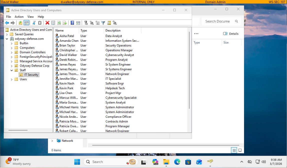 AA-HUD on Active Directory Users and Computers