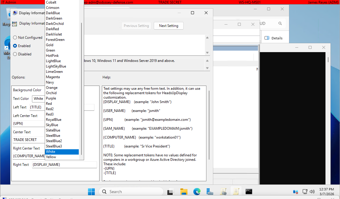 AA-HUD Group Policy configuration editor